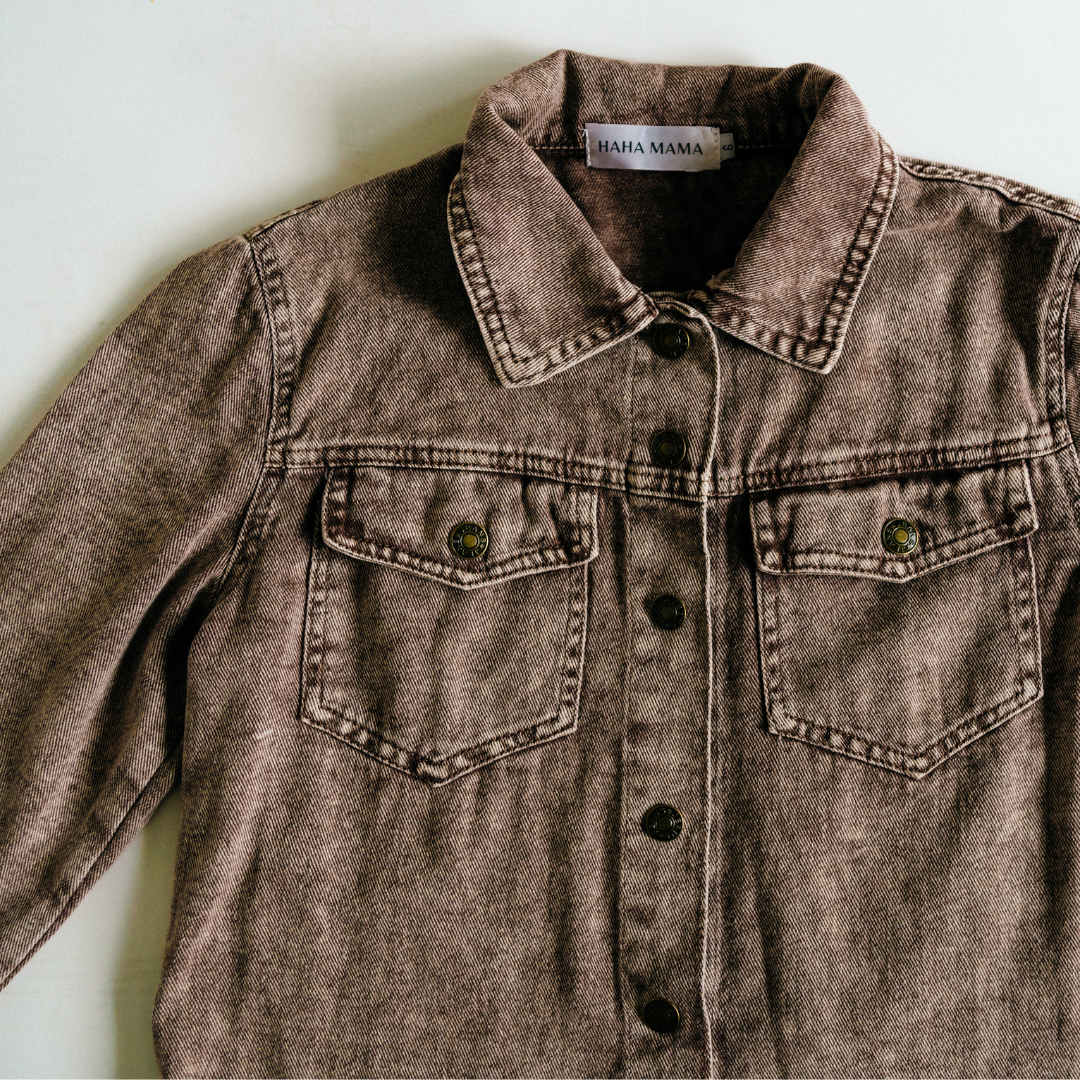 Brown Denim Jacket - kids