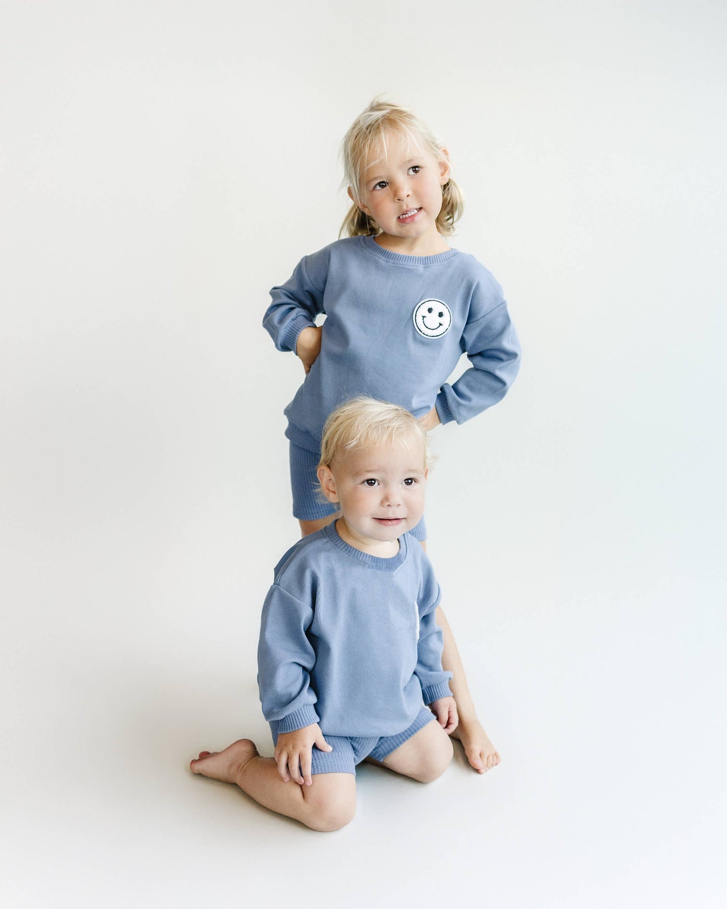Baby & Kids Biker Shorts Set | Blue