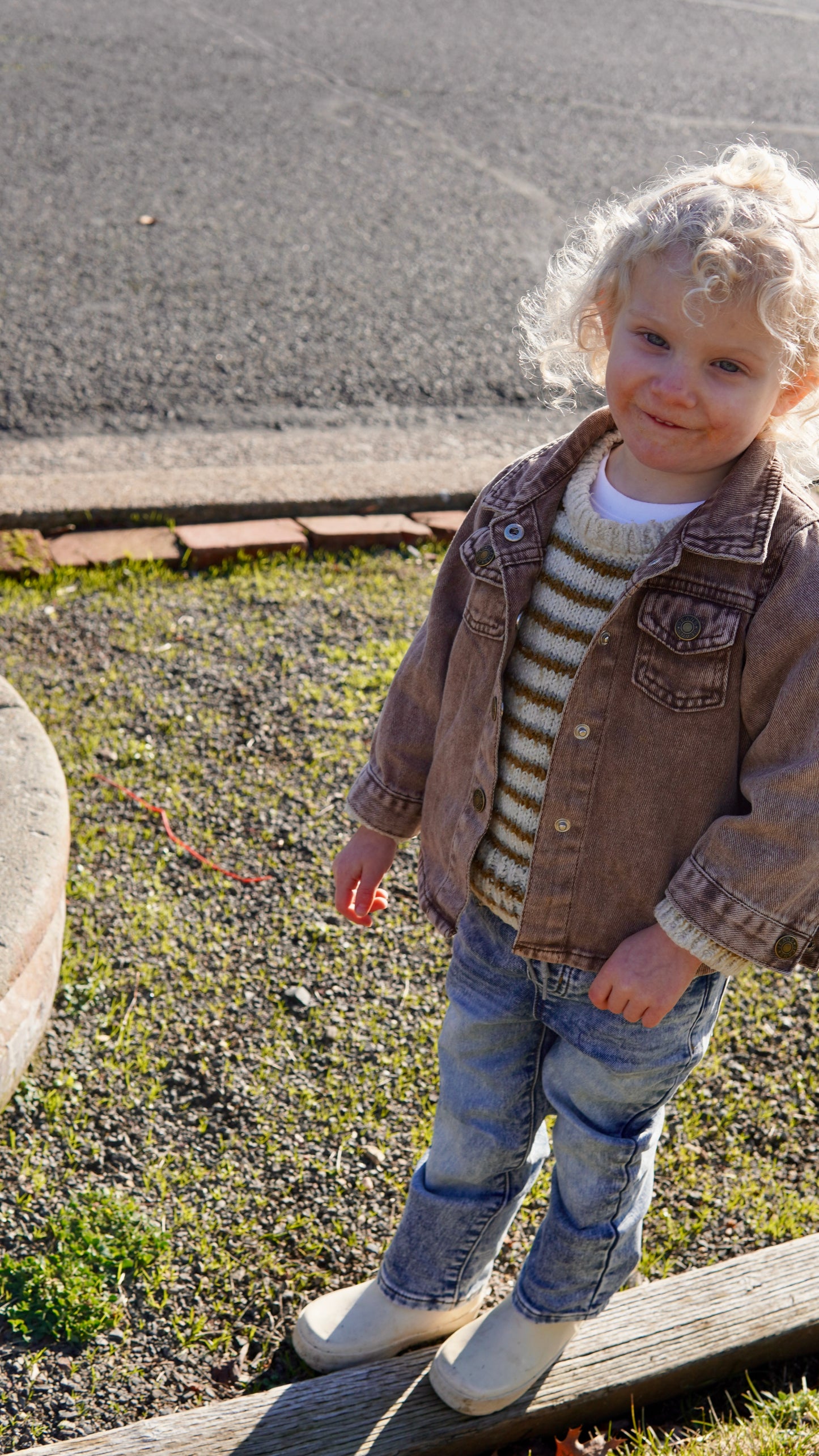 Brown Denim Jacket - kids