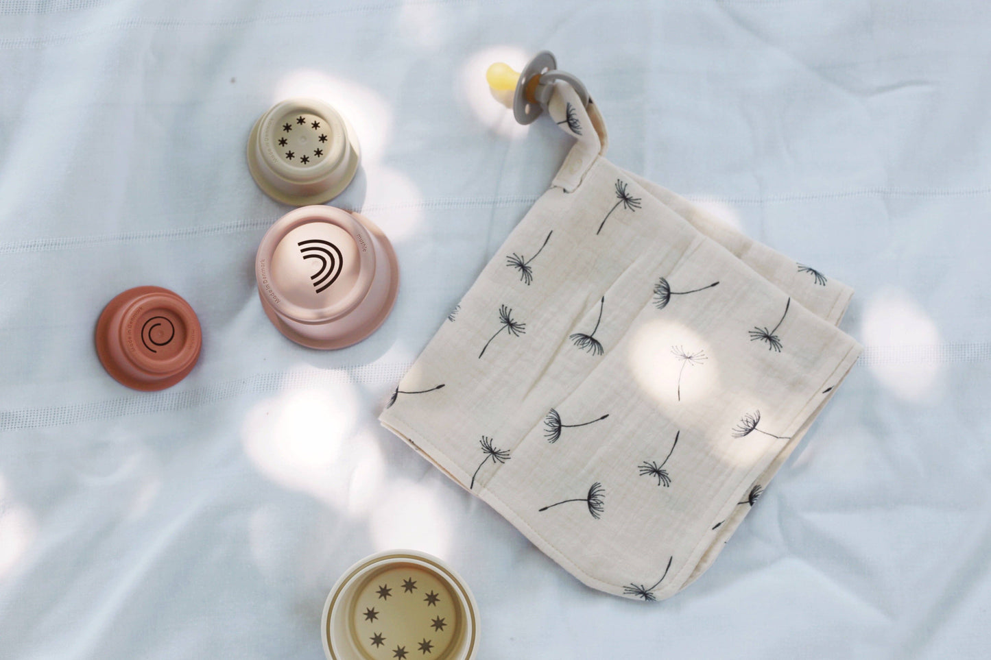 Floral Vanilla Organic Cotton Muslin Lovey Blanket