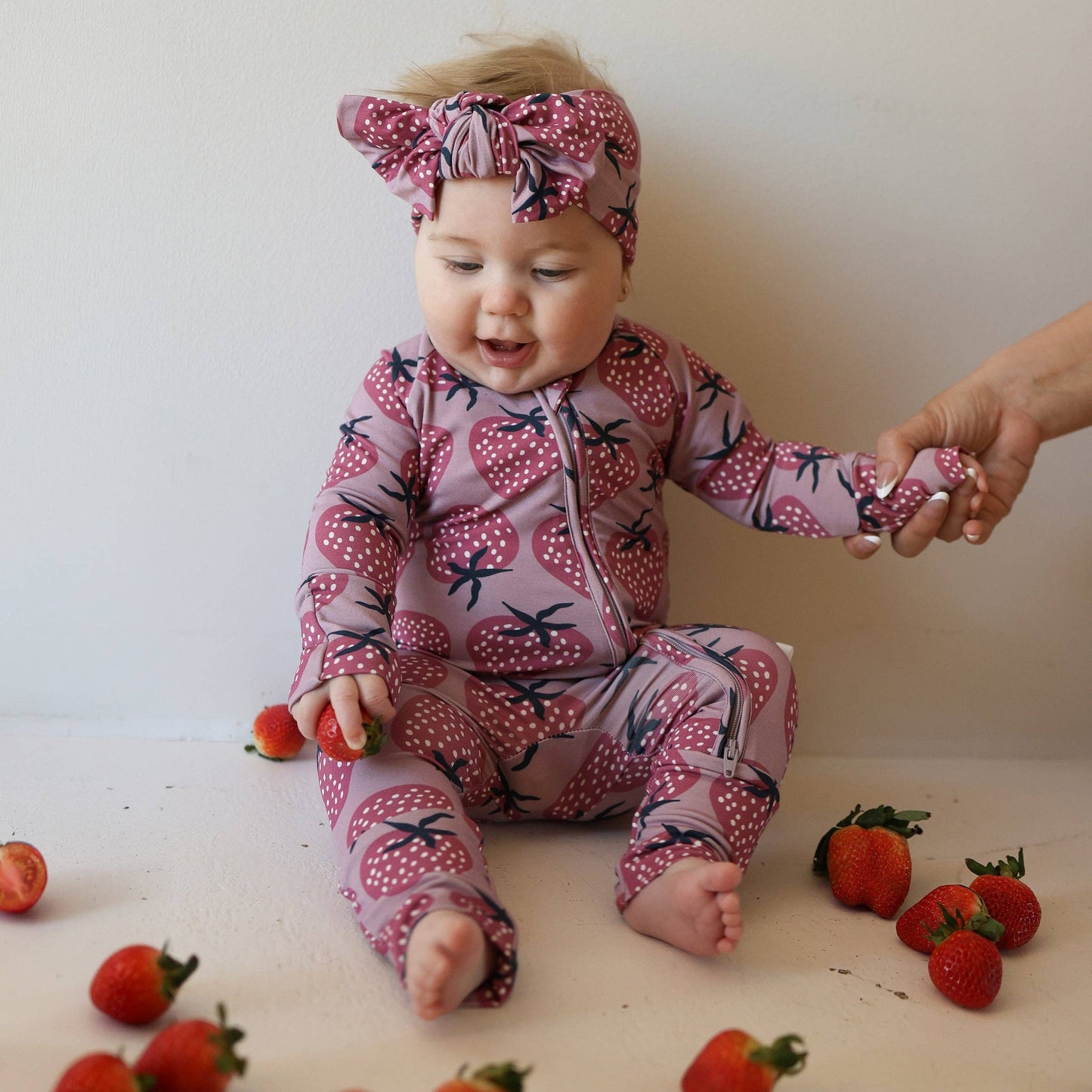 Bamboo Zip Pajamas | Pink Strawberry