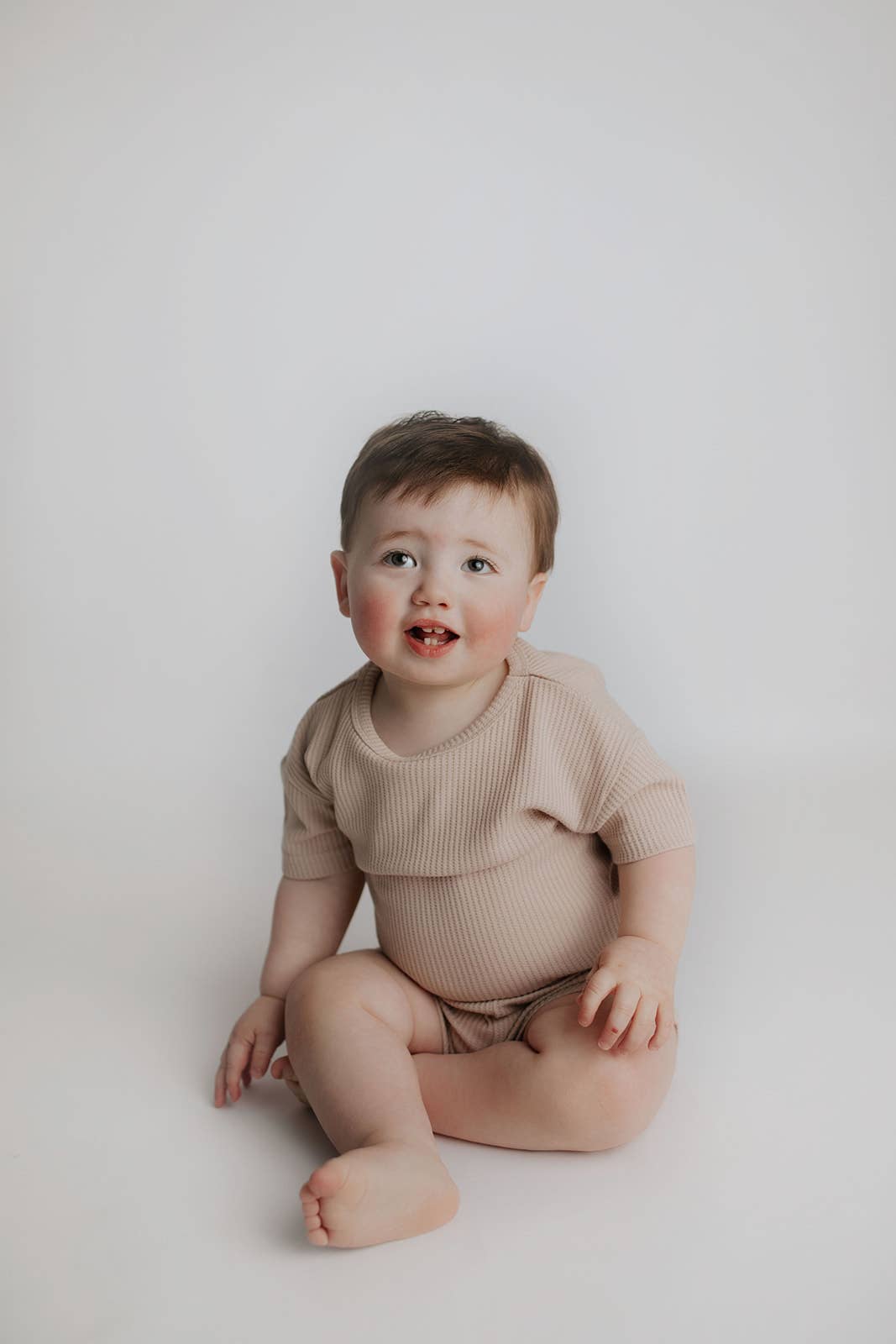 Tan Summer Waffle Toddler Top & Bottom Set