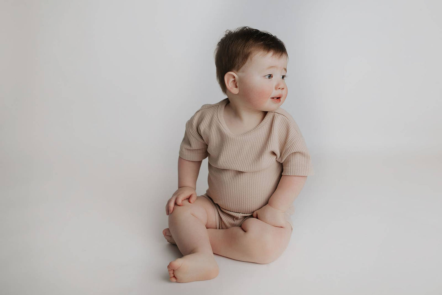 Tan Summer Waffle Toddler Top & Bottom Set