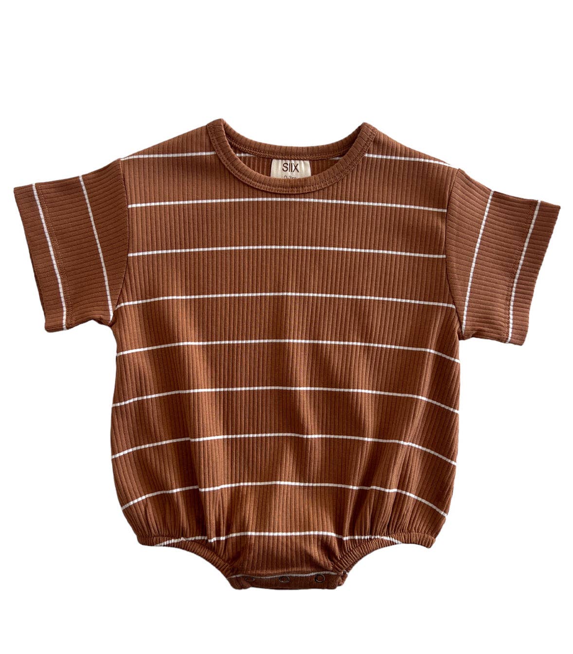 Saddle Stripe / Organic Ribbed T-Shirt Bubble (Baby - Kids)