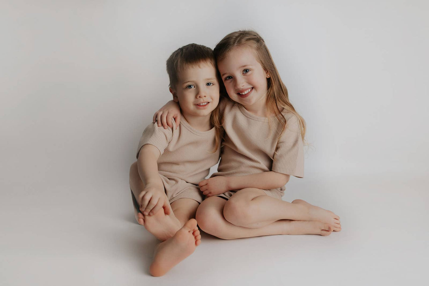 Tan Summer Waffle Toddler Top & Bottom Set