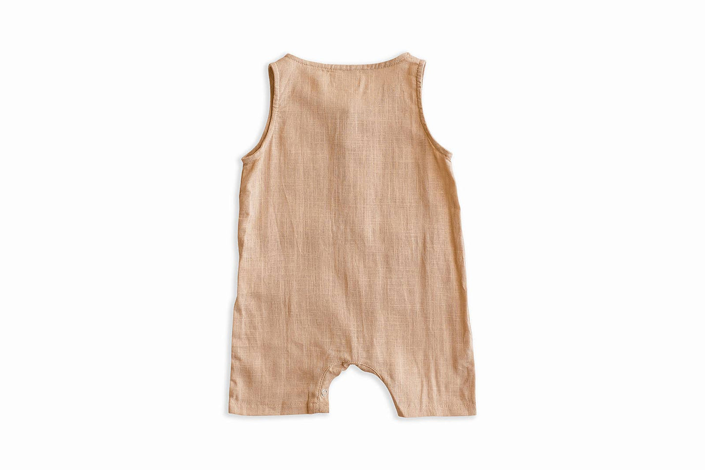 Oatmeal Sleeveless Crop Linen Baby Romper