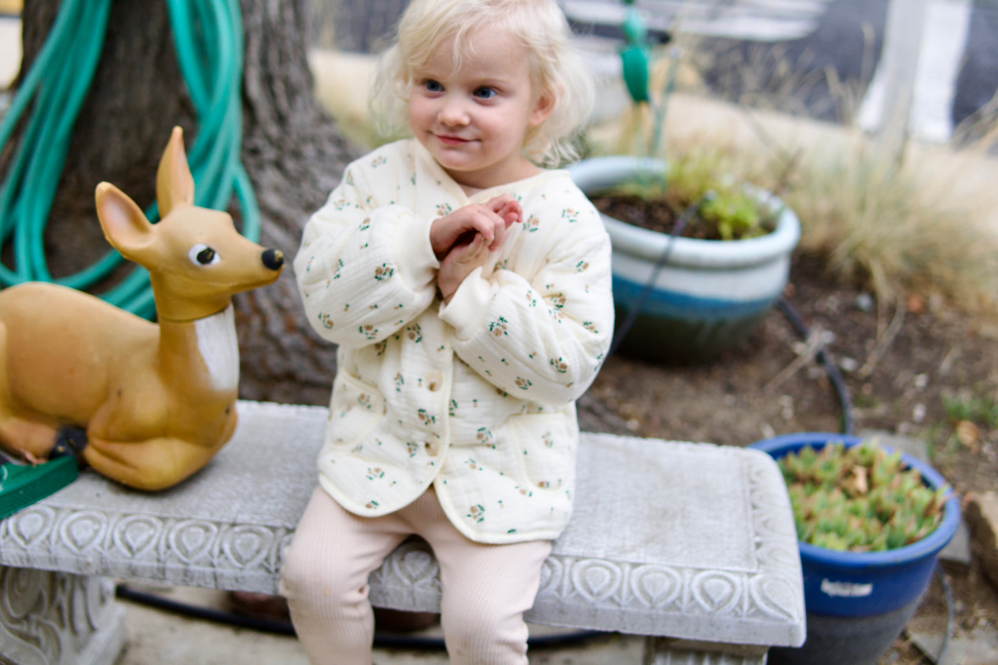 Flower button up jacket