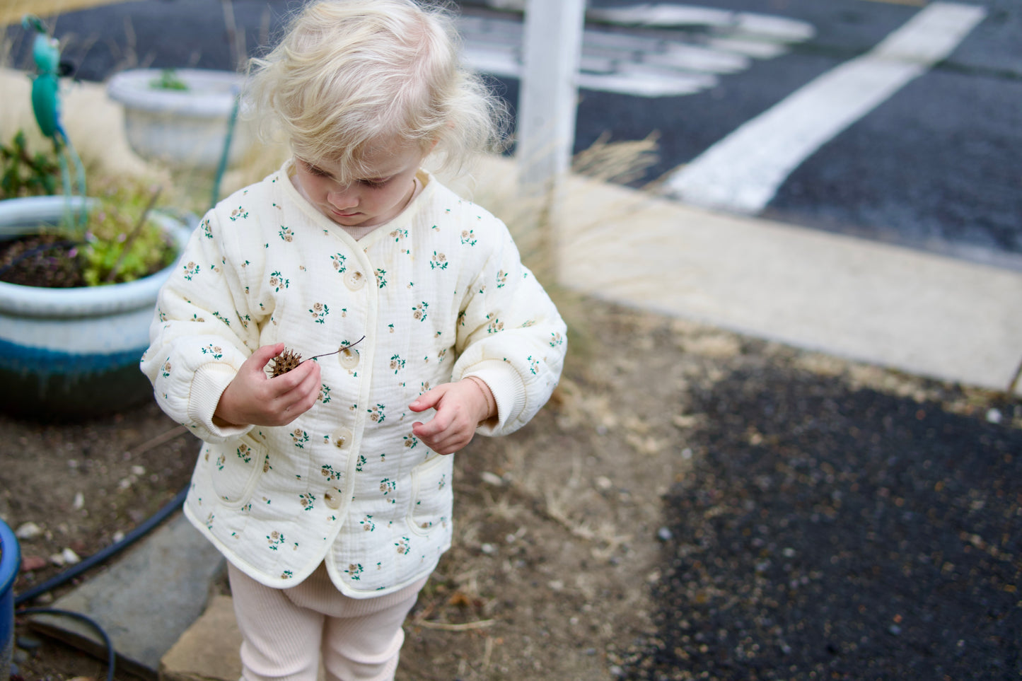 Flower button up jacket