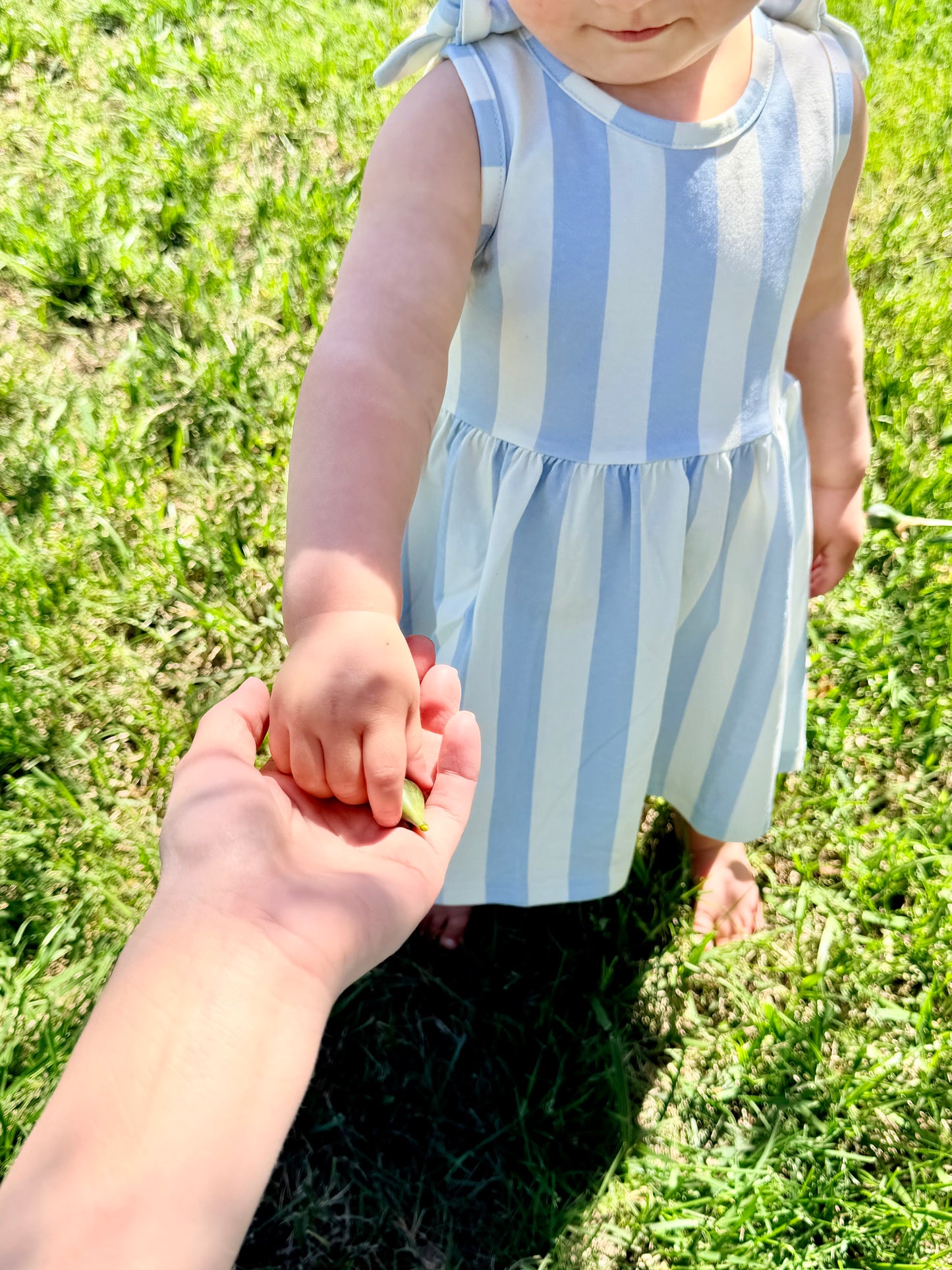 Sky Stripe Tie Shoulder Dress