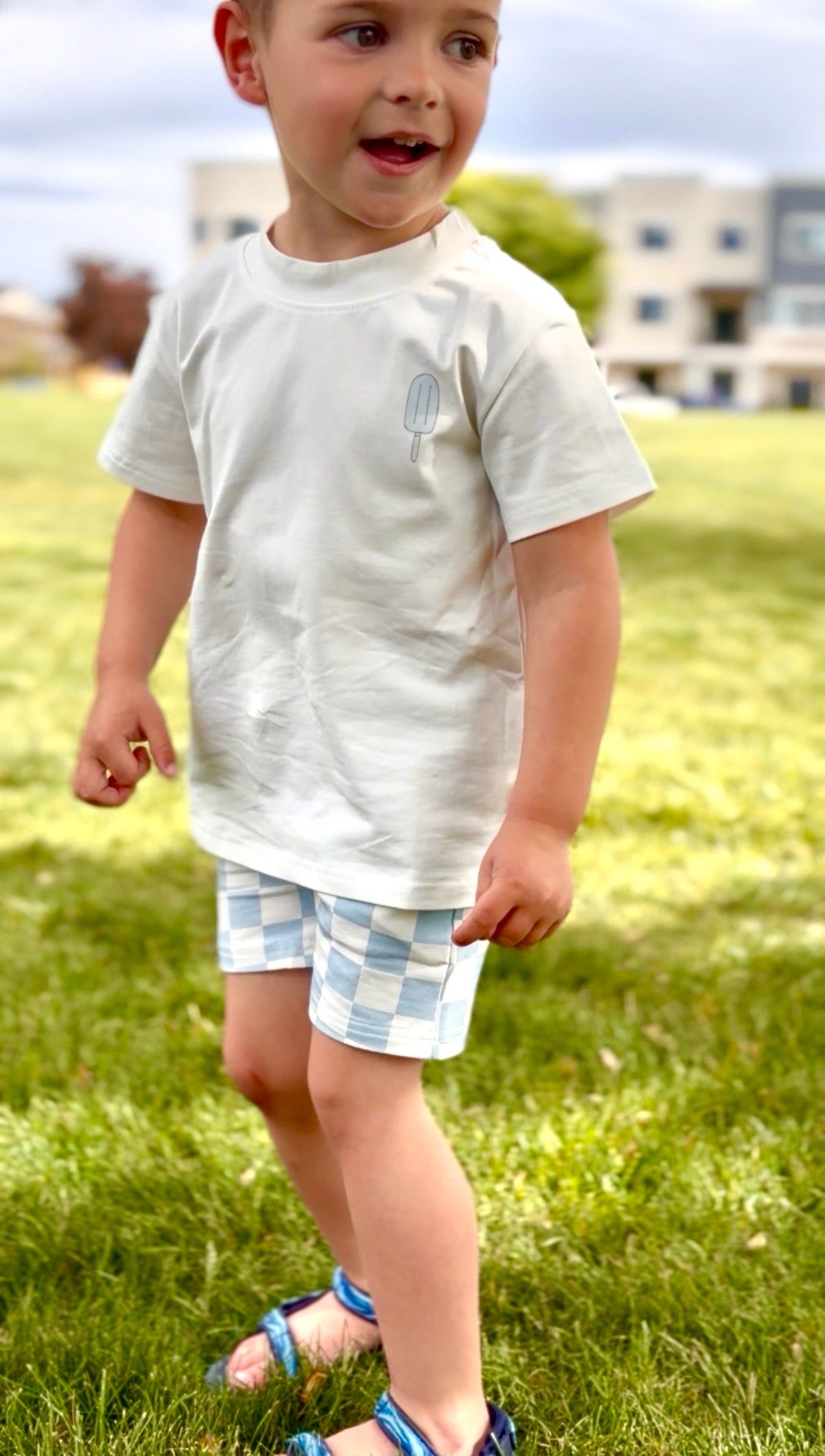Blue Skies Check Shorts