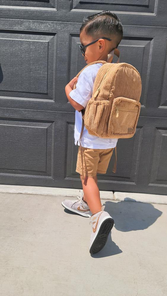 Corduroy Backpack- Camel