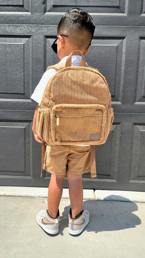 Corduroy Backpack- Camel