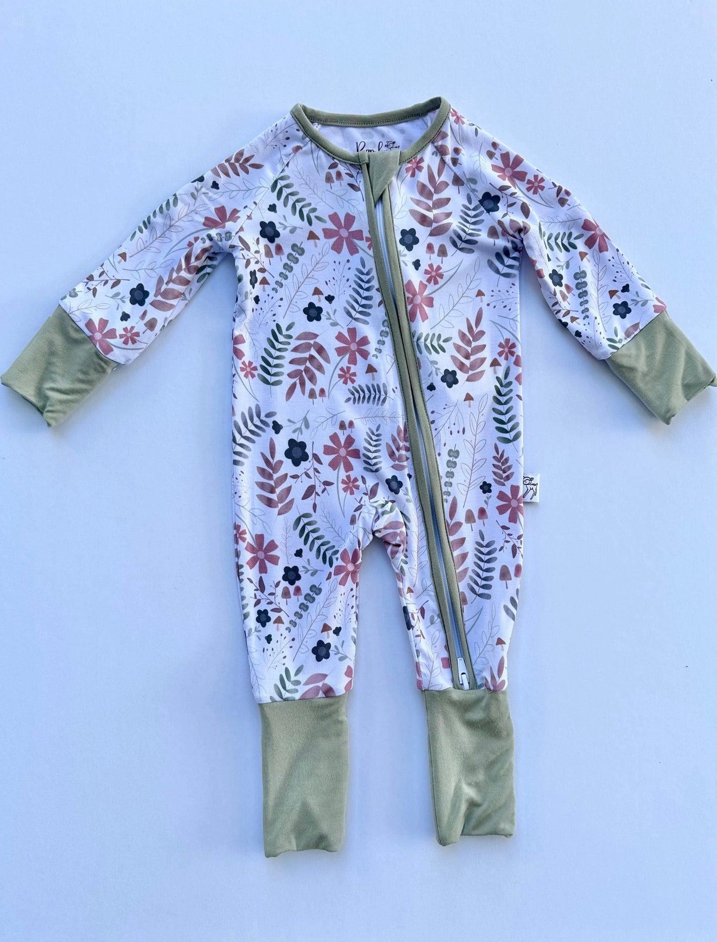 Floral Bamboo Zip & Flip pjs