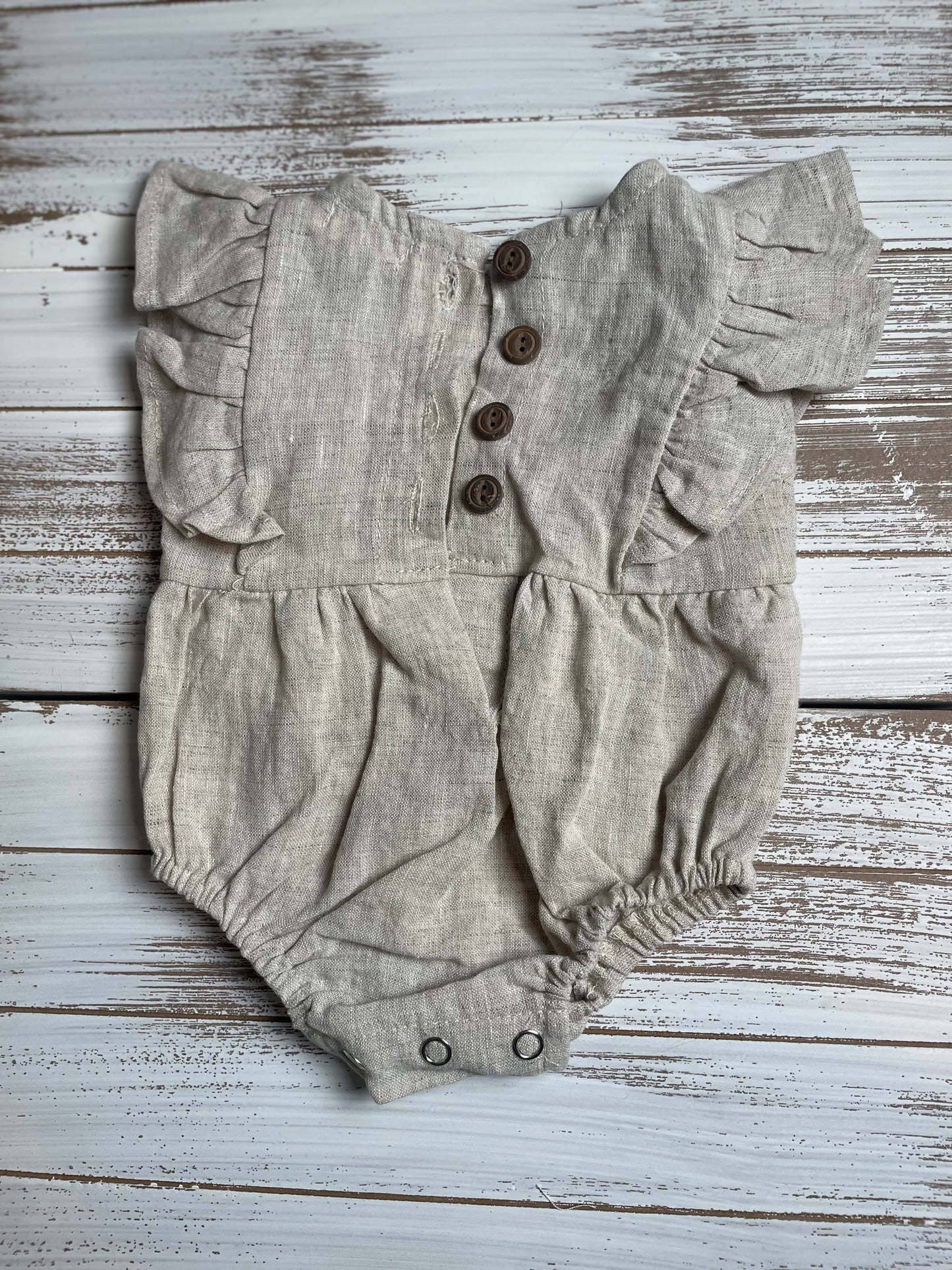 Baby Girl Gabriella Sleeveless Linen Girls Romper Jumpsuit