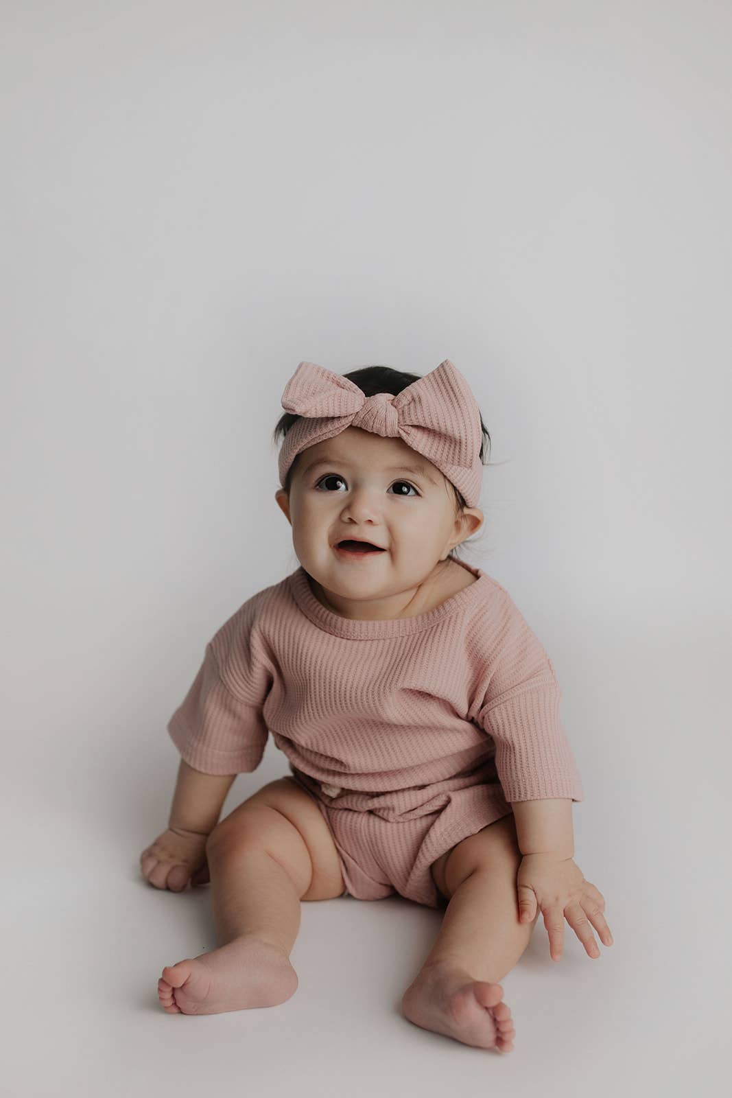 Rose Pink Summer Waffle Toddler Top & Bottom Set