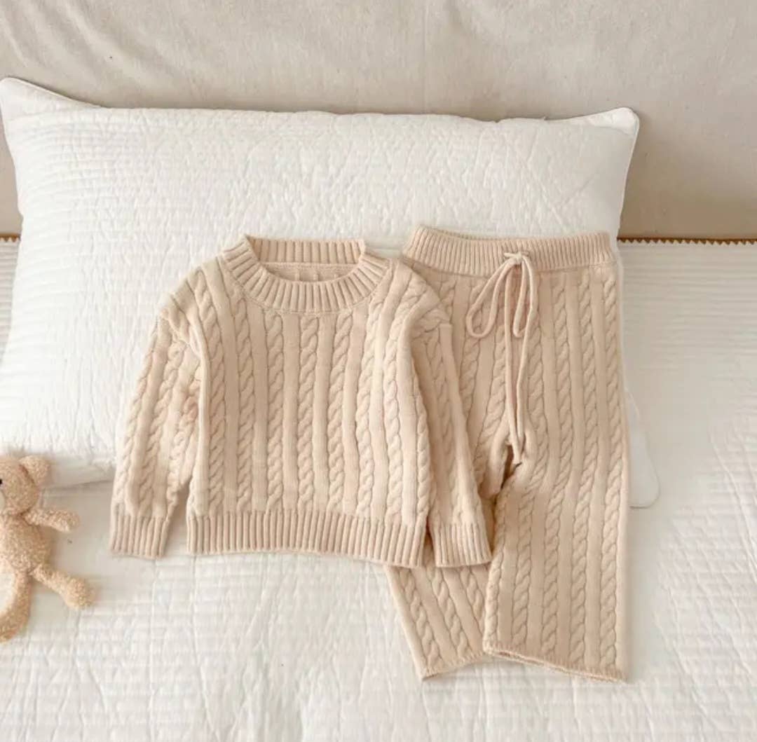 Brooke 2 Piece Cable Knit Sweater Set