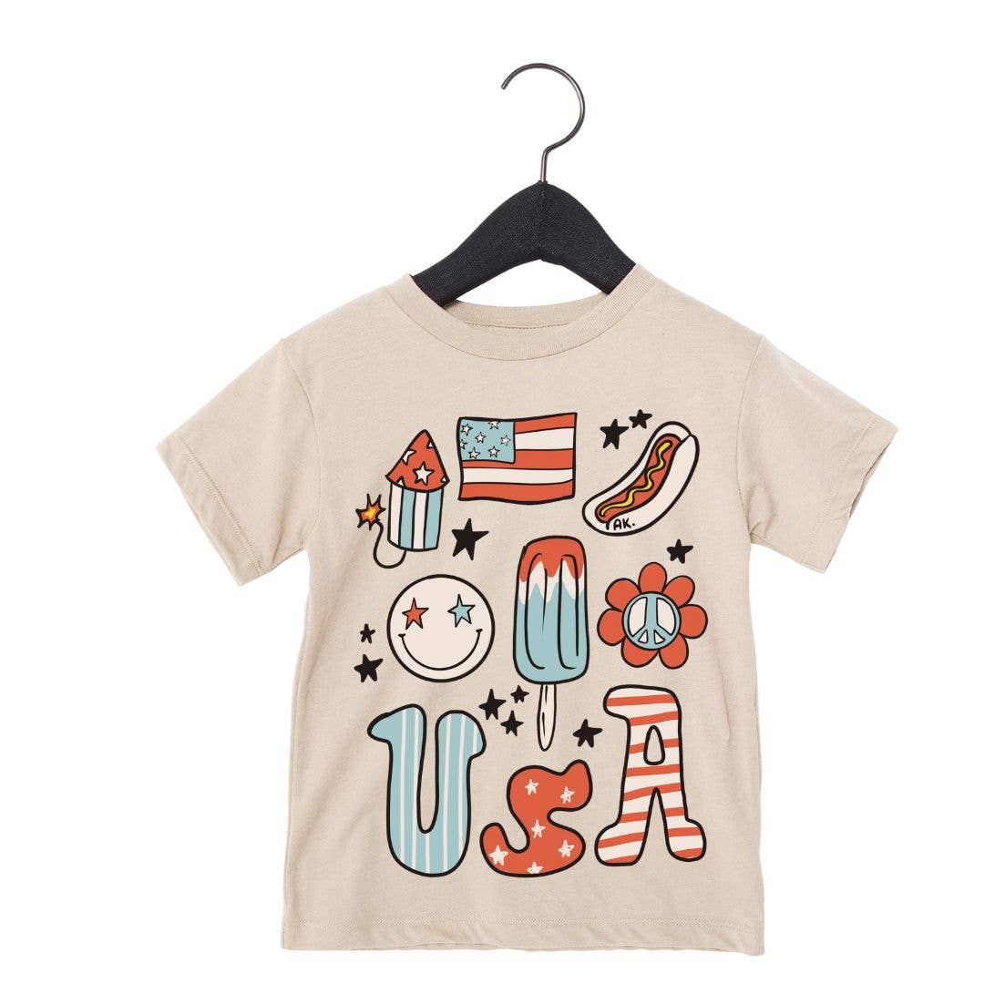 USA trendy graphic tee