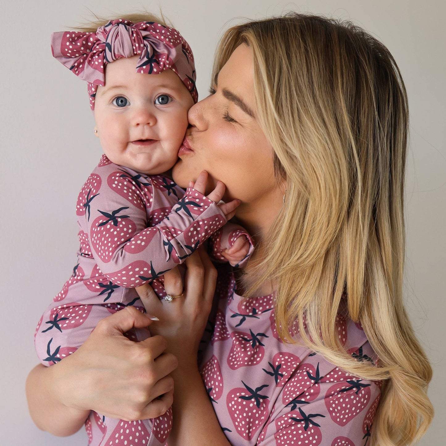 Bamboo Zip Pajamas | Pink Strawberry