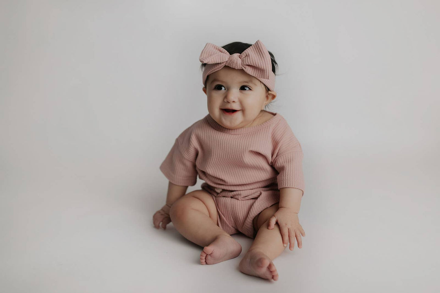 Rose Pink Summer Waffle Toddler Top & Bottom Set