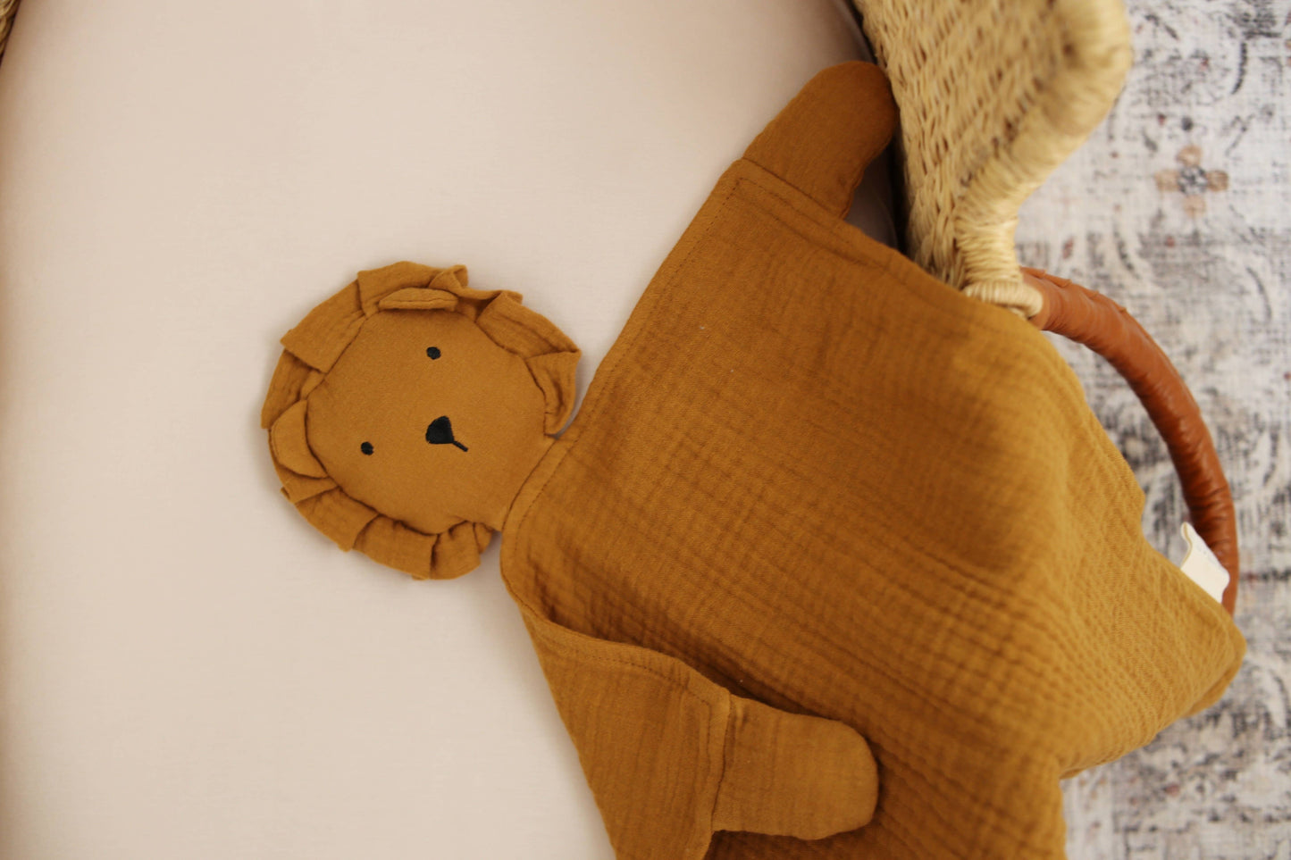 Toffee Lion Lovey Blanket