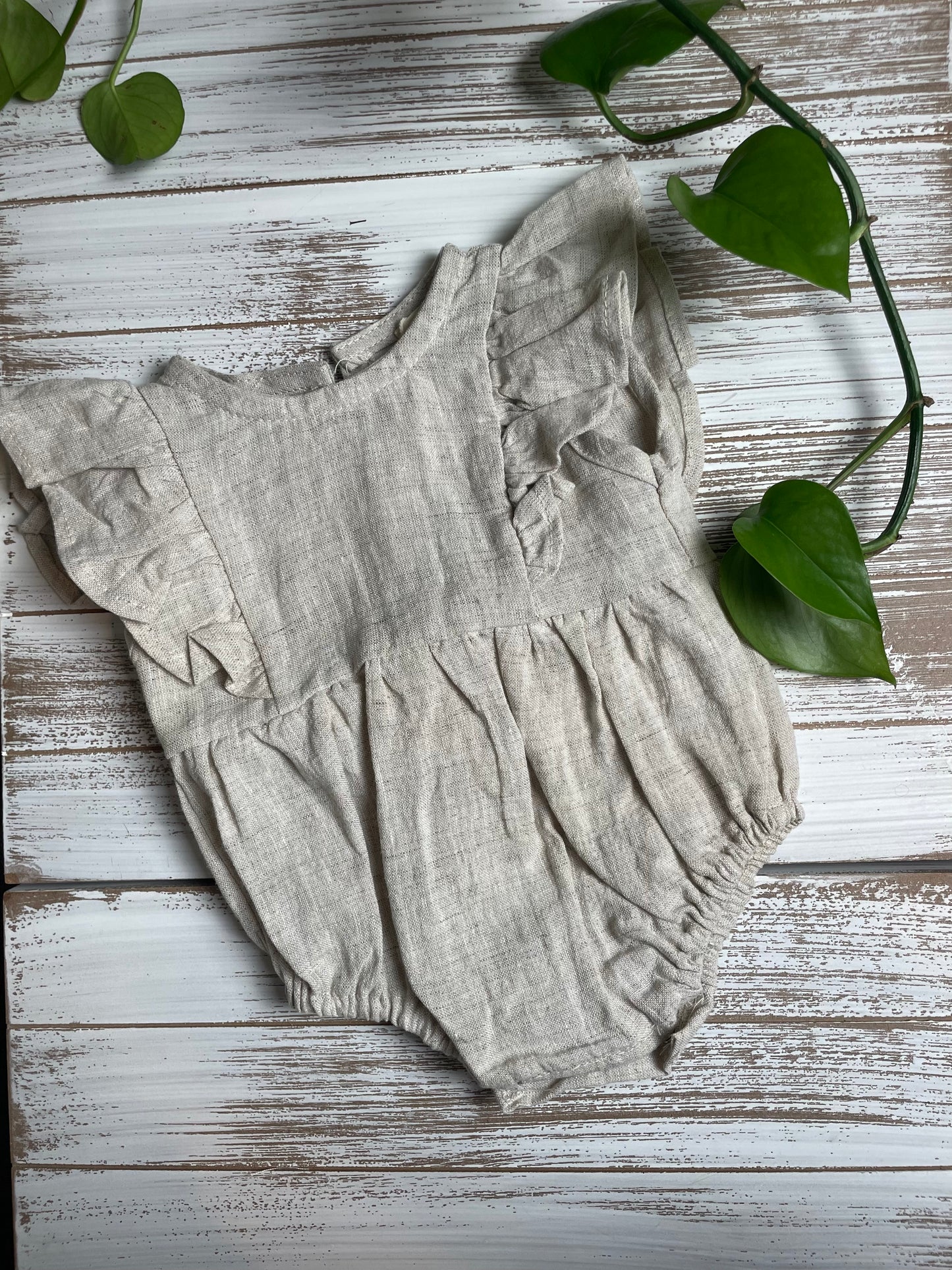 Baby Girl Gabriella Sleeveless Linen Girls Romper Jumpsuit